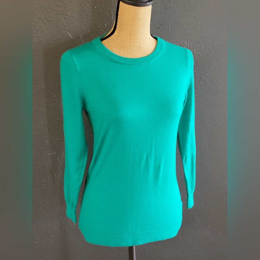 J Crew Green Merino Wool Pullover Sweater Medium